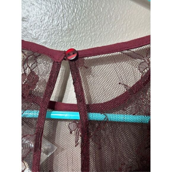 NWT Free People Marlie Garnet Lace Detailing Mini Burgundy Dress Women's XS - Picture 15 of 15
